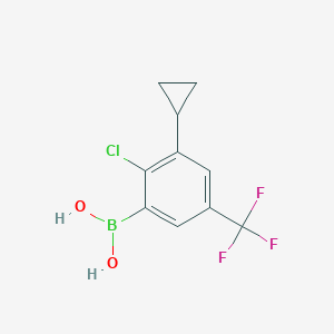 Chemical structure of 2-Chloro-3-cyclopropyl-5-trifluoromethylphenylboronic acid