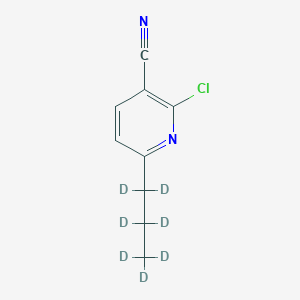 Chemical structure of 2-Chloro-3-cyano-6-(n-propyl-d7)pyridine