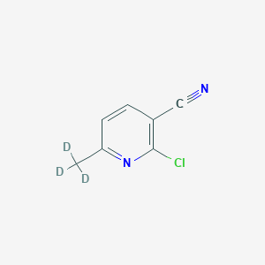 Chemical structure of 2-Chloro-3-cyano-6-(methyl-d3)-pyridine