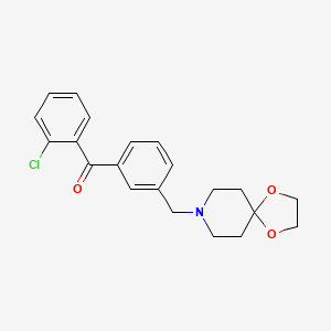 Chemical structure of 2-Chloro-3'-[8-(1,4-dioxa-8-azaspiro-[4.5]decyl)methyl]benzophenone
