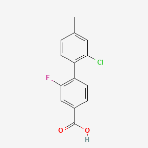 Chemical structure of 4-(2-Chloro-4-methylphenyl)-3-fluorobenzoic acid