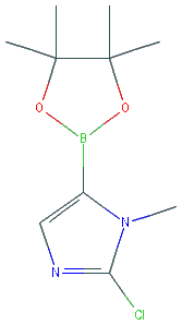 Chemical structure of 2-Chloro-1-methylimidazole-5-boronic Acid Pinacol Ester