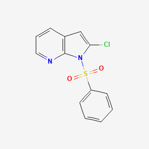 Chemical structure of 2-Chloro-1-(phenylsulfonyl)-1H-pyrrolo[2,3-b]pyridine