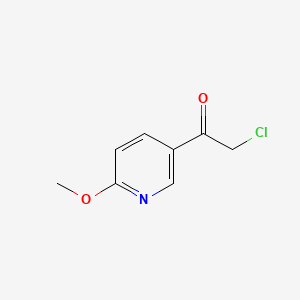 Chemical structure of 2-Chloro-1-(6-methoxypyridin-3-yl)ethan-1-one