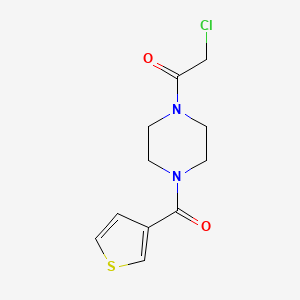 Chemical structure of 2-Chloro-1-(4-(thiophene-3-carbonyl)piperazin-1-yl)ethanone