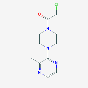 Chemical structure of 2-Chloro-1-(4-(3-methylpyrazin-2-yl)piperazin-1-yl)ethanone