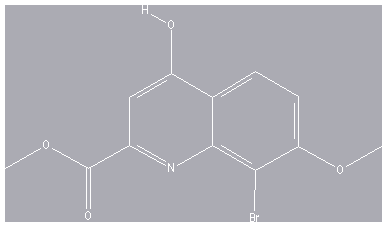 Chemical structure of 2-Carbomethoxy-8-bromo-4-hydroxy-7-methoxyquinoline
