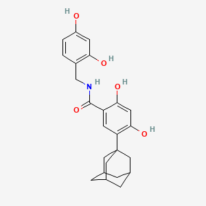 Chemical structure of 2-carboethoxy-2'-[8-(1,4-dioxa-8-azaspiro[4.5]decyl)methyl]benzophenone