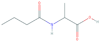 Chemical structure of N-Butyrylalanine