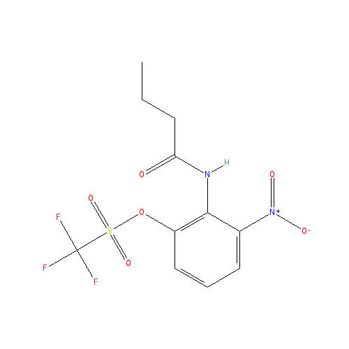 Chemical structure of 2-Butyramido-3-nitrophenyl trifluoromethanesulfonate