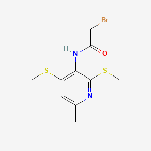 Chemical structure of 2-Bromo-N-(6-Methyl-2,4-Bis(Methylthio)Pyridin-3-Yl)Acetamide