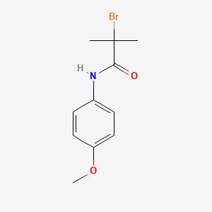 Chemical structure of 2-Bromo-N-(4-methoxyphenyl)-2-methylpropanamide