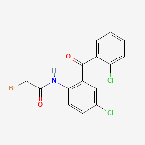 Chemical structure of 2-Bromo-N-(4-chloro-2-(2-chlorobenzoyl)phenyl)acetamide