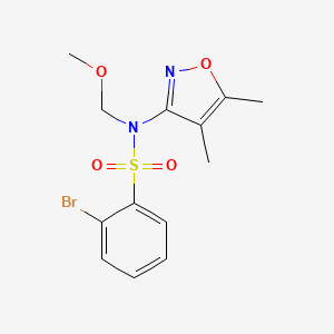 Chemical structure of 2-Bromo-N-(4,5-dimethylisoxazol-3-yl)-N-(methoxymethyl)benzenesulfonamide