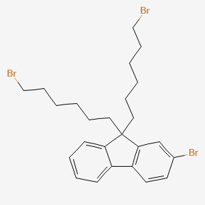 Chemical structure of 2-Bromo-9,9-bis(6-bromohexyl)-9H-fluorene