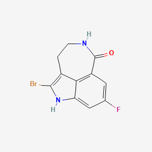 Chemical structure of 2-Bromo-8-fluoro-4,5-dihydro-1H-azepino[5,4,3-cd]indol-6(3H)-one