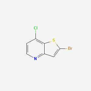 Chemical structure of 2-Bromo-7-chlorothieno[3,2-b]pyridine