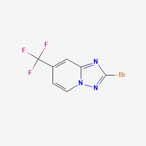 Chemical structure of 2-bromo-7-(trifluoromethyl)-[1,2,4]triazolo[1,5-a]pyridine