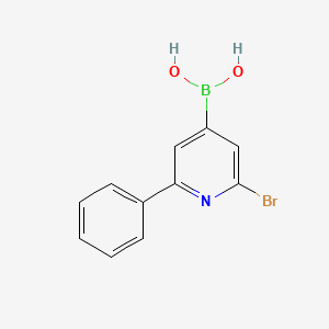 Chemical structure of 2-Bromo-6-phenylpyridine-4-boronic acid