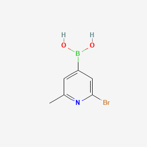 Chemical structure of 2-Bromo-6-methylpyridine-4-boronic acid