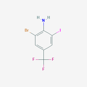 Chemical structure of 2-Bromo-6-iodo-4-(trifluoromethyl)aniline