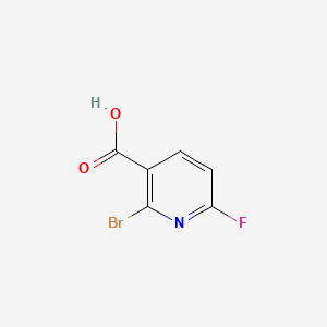 Chemical structure of 2-Bromo-6-fluoronicotinic acid