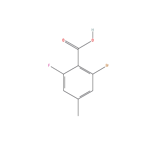Chemical structure of 2-Bromo-6-fluoro-4-methylbenzoic acid