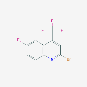 Chemical structure of 2-Bromo-6-fluoro-4-(trifluoromethyl)quinoline