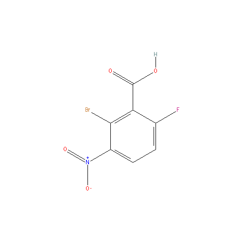Chemical structure of 2-Bromo-6-fluoro-3-nitrobenzoic acid