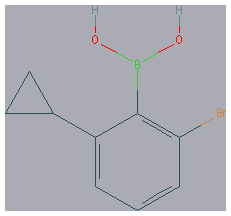 Chemical structure of 2-Bromo-6-cyclopropylphenylboronic acid