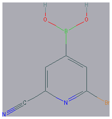 Chemical structure of 2-Bromo-6-cyanopyridine-4-boronic acid