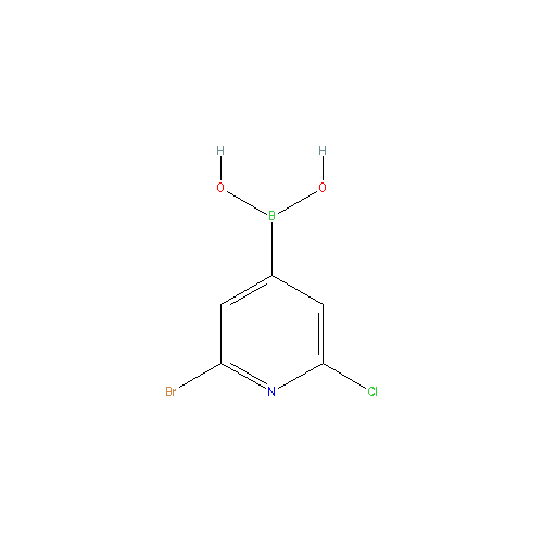 Chemical structure of 2-Bromo-6-chloropyridine-4-boronic acid