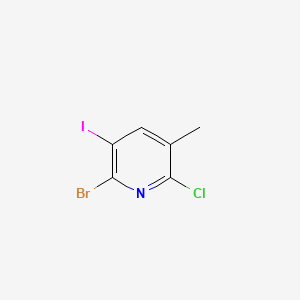 Chemical structure of 2-Bromo-6-chloro-3-iodo-5-methylpyridine