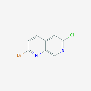 Chemical structure of 2-Bromo-6-chloro-1,7-naphthyridine