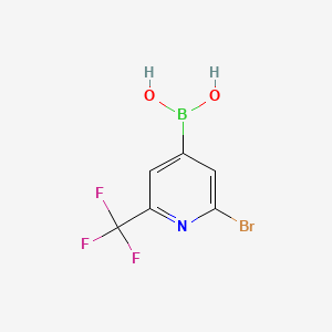 Chemical structure of 2-Bromo-6-(trifluoromethyl)pyridine-4-boronic acid
