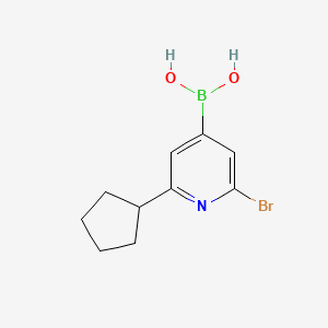 Chemical structure of 2-Bromo-6-(cyclopentyl)pyridine-4-boronic acid