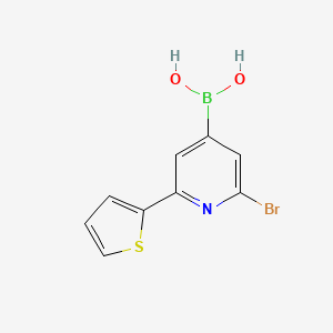 Chemical structure of 2-Bromo-6-(2-thienyl)pyridine-4-boronic acid