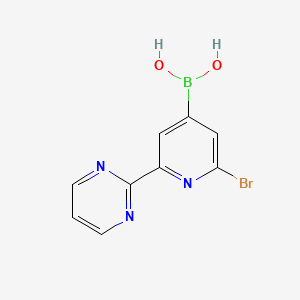 Chemical structure of 2-Bromo-6-(2-pyrimidyl)pyridine-4-boronic acid