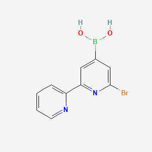 Chemical structure of 2-Bromo-6-(2-pyridyl)pyridine-4-boronic acid