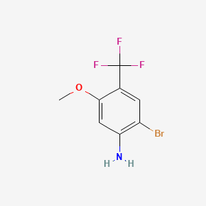 Chemical structure of 2-Bromo-5-methoxy-4-(trifluoromethyl)aniline