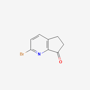 Chemical structure of 2-Bromo-5H-cyclopenta[b]pyridin-7(6H)-one