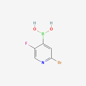 Chemical structure of 2-BROMO-5-FLUOROPYRIDINE-4-BORONIC ACID