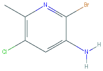 Chemical structure of 2-Bromo-5-chloro-6-methylpyridin-3-amine
