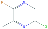 Chemical structure of 2-bromo-5-chloro-3-methylpyrazine