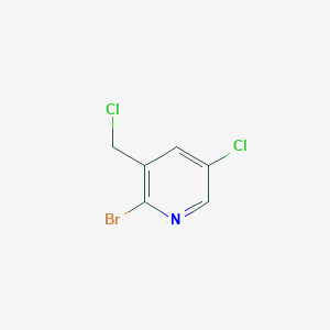 Chemical structure of 2-Bromo-5-chloro-3-(chloromethyl)pyridine
