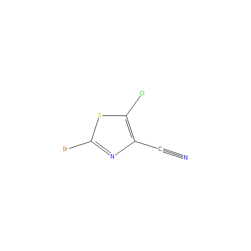 Chemical structure of 2-Bromo-5-chloro-1,3-thiazole-4-carbonitrile