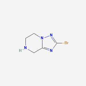 Chemical structure of 2-bromo-5H,6H,7H,8H-[1,2,4]triazolo[1,5-a]pyrazine