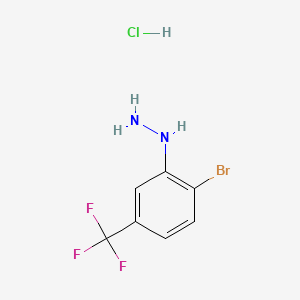 Chemical structure of 2-Bromo-5-(trifluoromethyl)phenylhydrazine Hydrochloride