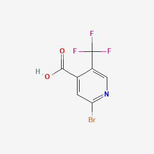 Chemical structure of 2-Bromo-5-(trifluoromethyl)isonicotinic acid