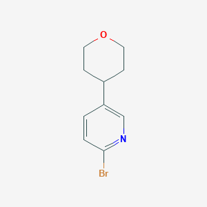 Chemical structure of 2-Bromo-5-(tetrahydropyran-4-yl)pyridine